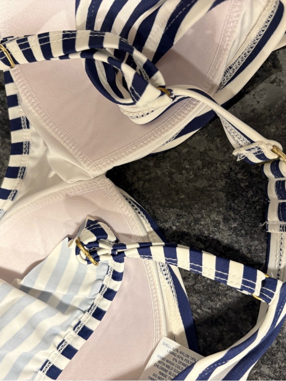Vineyard Vines Navy and White Striped Girls Bikini Set - Picture 3 of 3